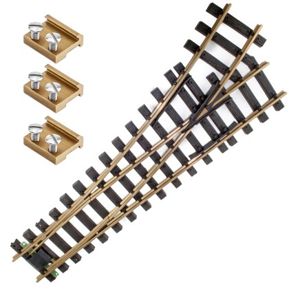 Weiche links Messing R3 mit Verbinder