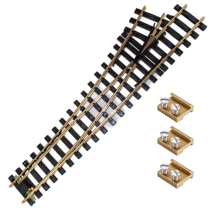 Weiche links Messing R5 mit Verbinder