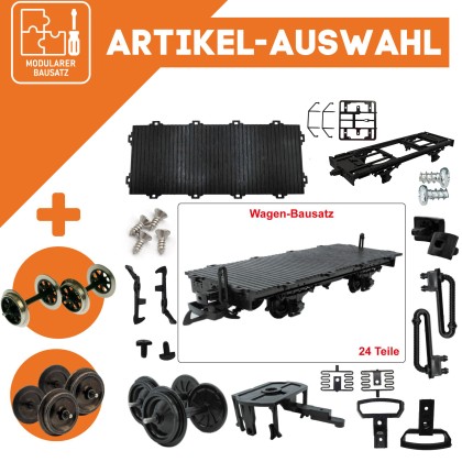 Flachwagen schwarz als Spur-G Bausatz