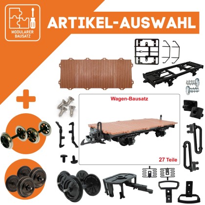 Flachwagen braun als Spur-G Bausatz