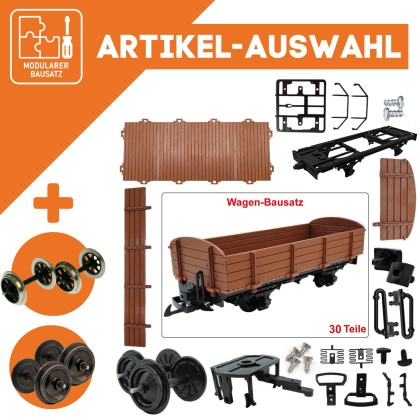 Niederbordwagen braun als Spur-G Bausatz