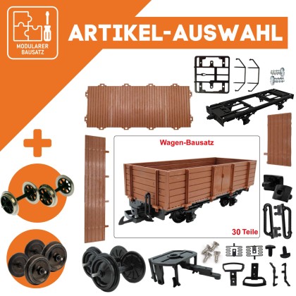 Hochbordwagenwagen braun als Spur-G Bausatz