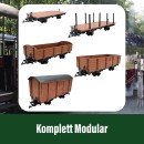 Hochbordwagen grau mit Doppelspeichen-Metallräder als Spur-G Bausatz ML-Train 88921550 _auswahl4