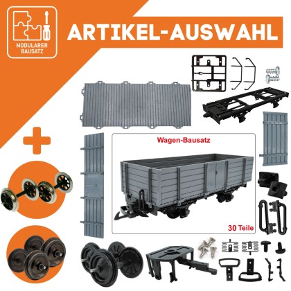 Hochbordwagenwagen grau als Spur-G Bausatz