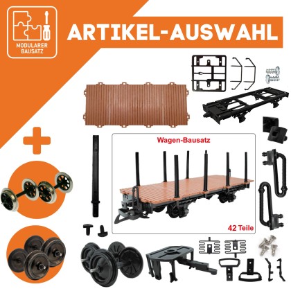 Rungenwagen braun/schwarz als Spur-G Bausatz