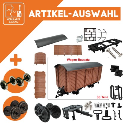 Gedeckter Güterwagen braun als Spur-G Bausatz