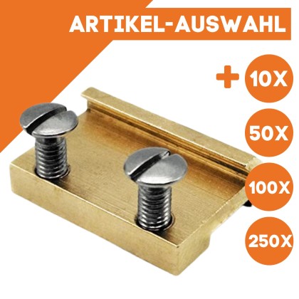Schienenverbinder 19 mm Messing mit Edelstahlschraube ML-Train
