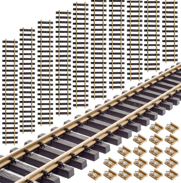 10x Gleis gerade 60 cm + Verbinder kompatibel mit Schienen Spur-G Gartenbahn