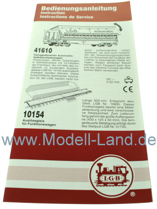 Bedienungsanleitung Güterwagen 41610 LGB 10154-E198