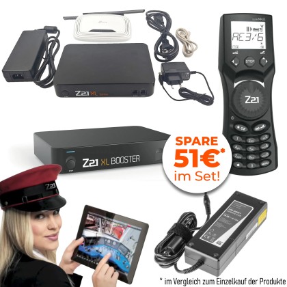 12A Roco XL Funk-Zentrale mit Booster im Set mit Handy und 2 Netzteilen Spur-G