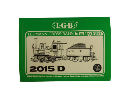Aufkleber Dampflok Schlepptender LGB 2015 D
