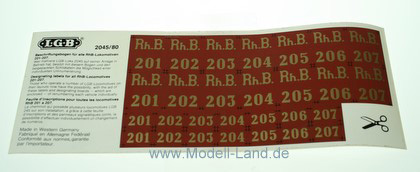 Beschriftungsbogen E-Lok Ge 2/4 LGB 20450-E080