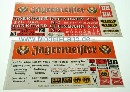Beschriftungsbogen Diesellok Triebwagen LGB 20653-E000