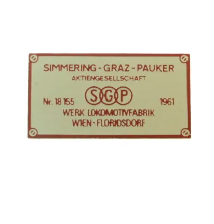 Fabrikschild Diesellok ÖBB 2095 LGB 20950-E009