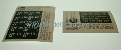 Beschriftung(1Bogen) Personenwagen DR LGB 30350-E199