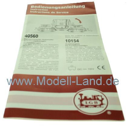 Bedienungsanleitung Güterwagen Gußstahl LGB 40560-E199