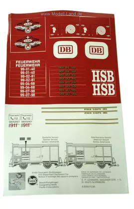 Aufkleber Feuerwehr Güterwagen LGB 46355-E199