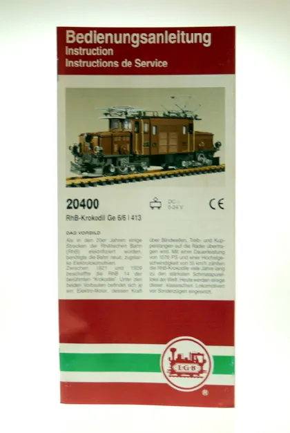 Bedienungsanleitung 20400 E-Lok LGB 80003-E016