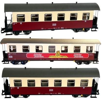 HSB Personenwagen 900-473 + 900-441 + 900-478 im 3er-Set Train Line