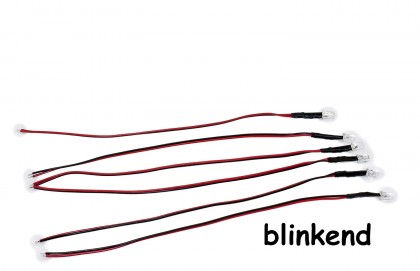 6 Stk. LED-Lampe 5 mm grün blinkend 5-19 Volt ML-Train 83201090