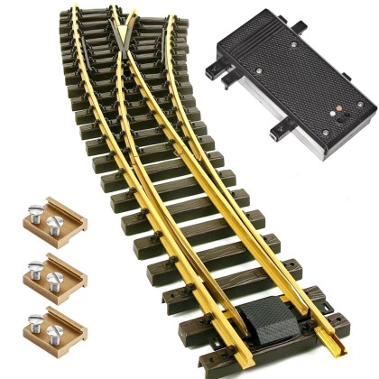 Bogenweiche rechts Set Messing R 120/210 cm mit EPL Weichenantrieb ML-Train 8930032