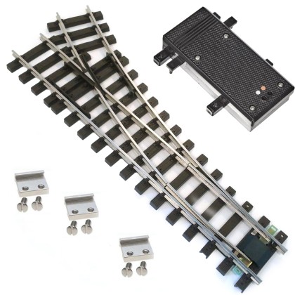Weiche rechts Set Vernickelt R3 120 cm mit EPL Weichenantrieb ML-Train 8930048