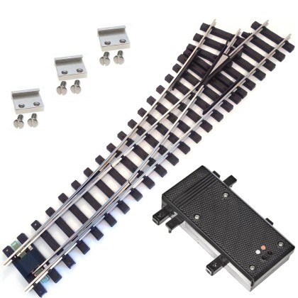 Weiche links Set Vernickelt R5 210 cm mit EPL Weichenantrieb ML-Train 8930052