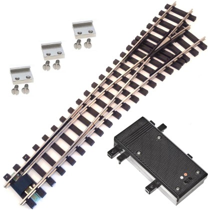 Weiche rechts Set Vernickelt R5 210 cm mit EPL Weichenantrieb ML-Train 8930056