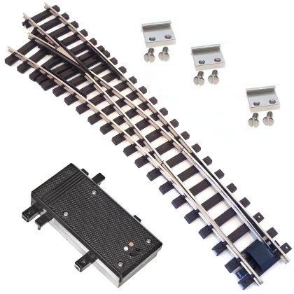 Bogenweiche links Set Vernickelt R 120/210 mit EPL Weichenantrieb ML-Train 8930060