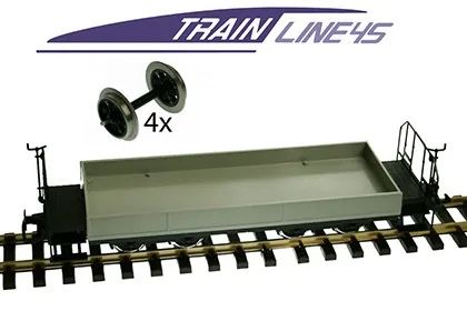 Wagen grau mit Metallachsen Spur G Train Line 93050100