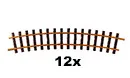 12 x Gleis gebogen 22,5° R3 LGB 16000