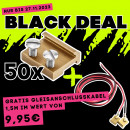 BLACK DEAL 50x Schienenverbinder 15 mm + GRATIS Gleisanschlusskabel 1,5 m