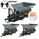 Kipploren-Set mit Bremserbühne grau 3 Loren