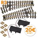 2x Weiche R3 links und rechts Radius 120 cm mit 2x DIGITAL-Antriebe