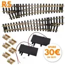2x Weiche R5 links und rechts Radius 210 cm mit 2 x DIGITAL-Antriebe