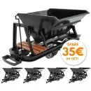 5er-Set Kipplore Feldbahnwagen mit einer Bremserbühne Lore Spur-G als Bausatz ML-Train 8200264