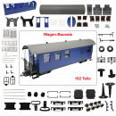 Packwagen 4-achsig blau HSB/DR als Spur-G Bausatz ML-Train 88906000
