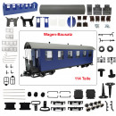 Personenwagen blau HSB/DR 6 Fenster Spur-G Bausatz ML-Train 88908000