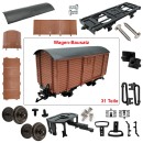 Gedeckter Güterwagen braun mit Metallrädern als Spur-G Bausatz ML-Train 88920620