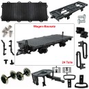 Flachwagen schwarz mit Doppelspeichen-Metallräder als Spur-G Bausatz ML-Train 88921510