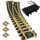 Bogenweiche rechts Set Messing R 120/210 cm mit analogen Weichenantrieb ML-Train 8930029