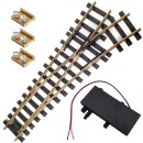 Weiche rechts R3 120cm Set Messing mit analogen TL Weichenantrieb ML-Train 8930068