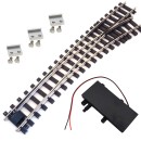 Bogenweiche rechts R 120/210 cm Set Vernickelt mit analogen TL Weichenantrieb ML-Train 8930080