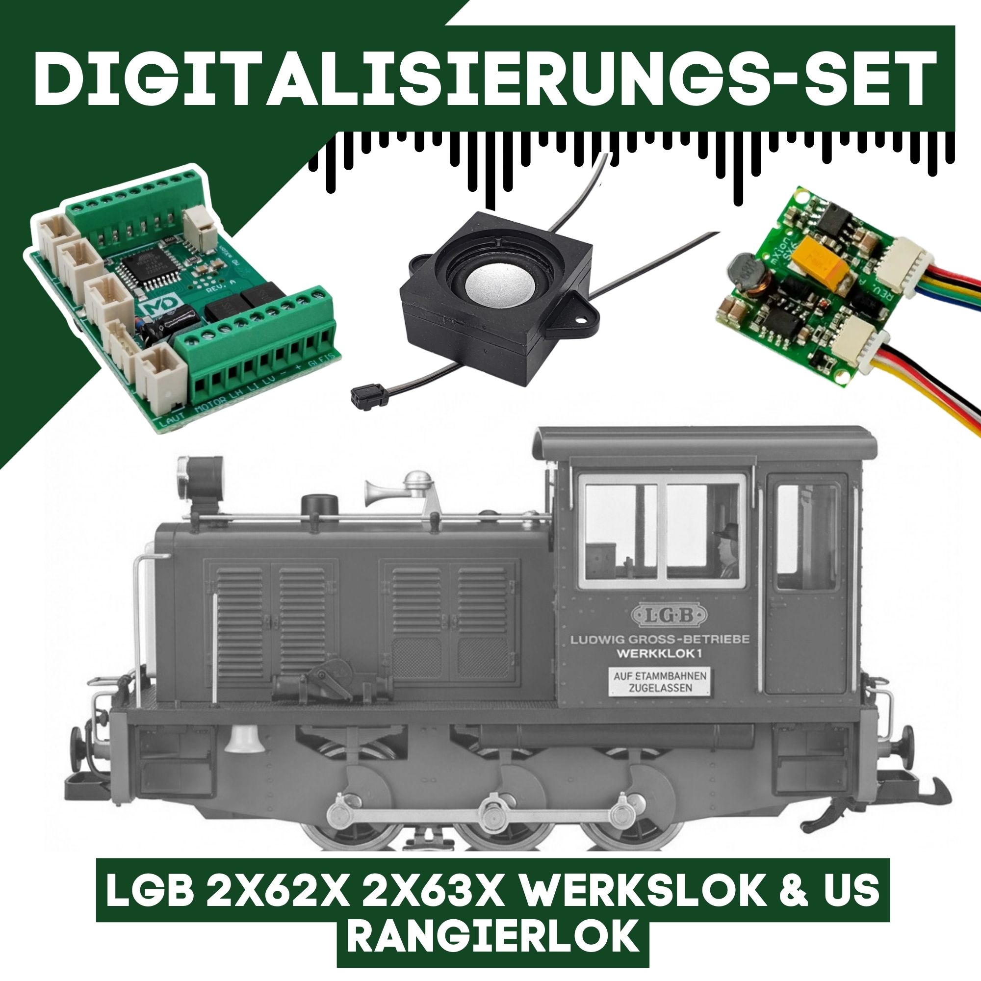 Digitalisierungsset für LGB 2x62x 2x63x Werkslok & US Rangierlok ML-Train 81609277