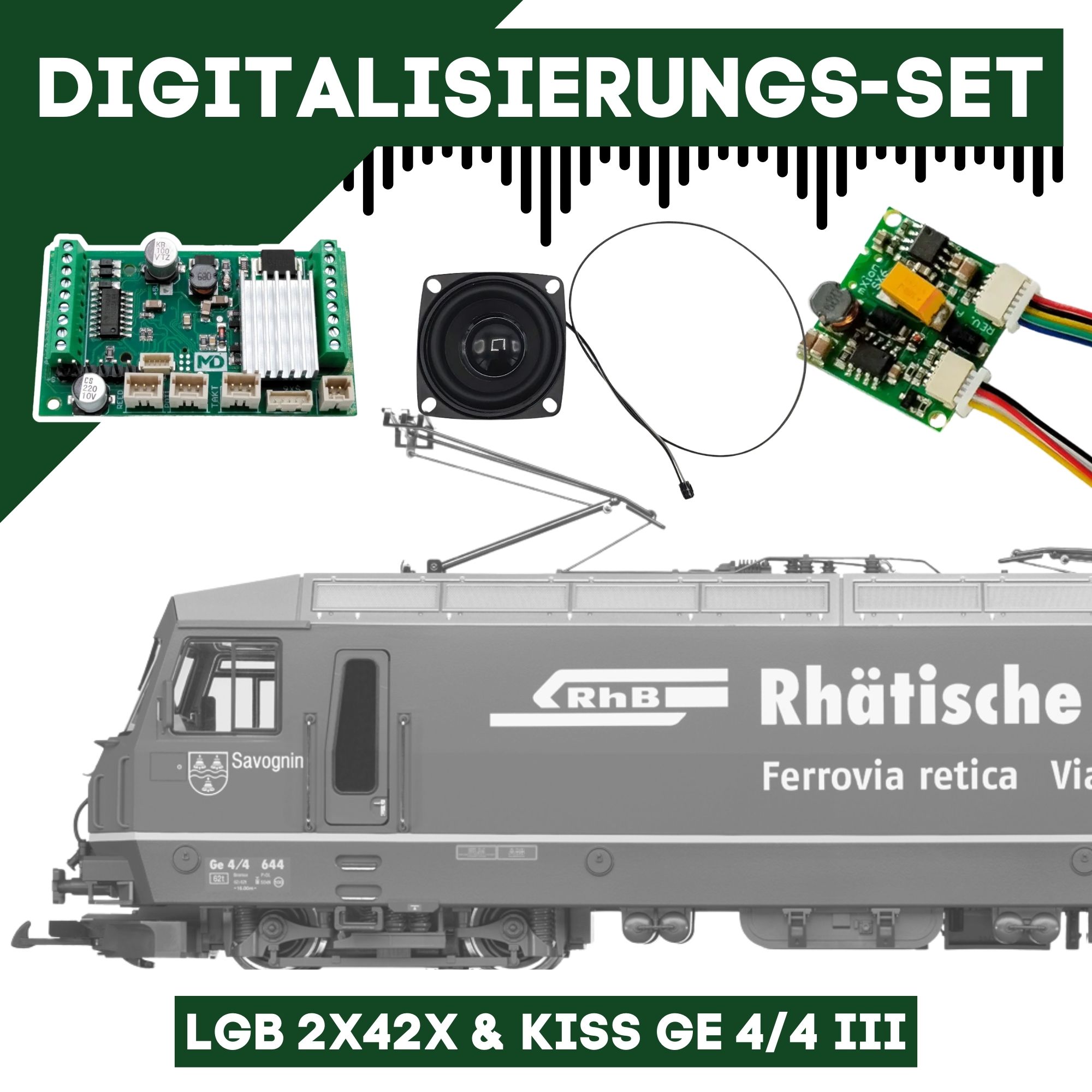Digitalisierungsset für LGB 2x42x & KISS Ge 4/4 III ML-Train 81609353
