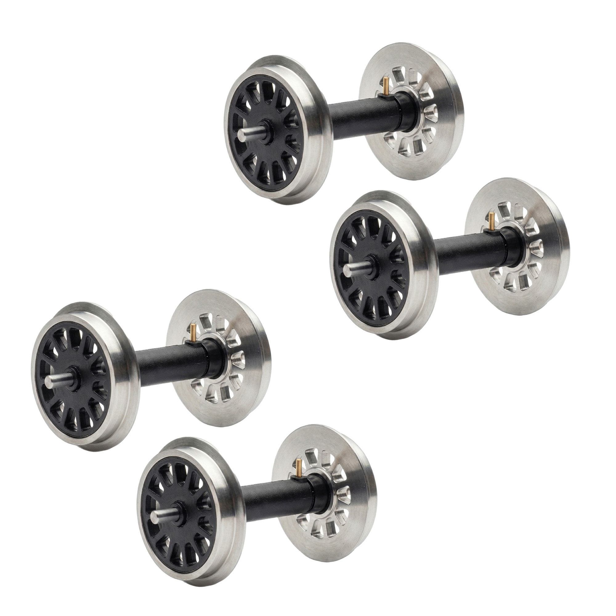4x Speichenradsatz kugelgelagert stromführend aus Edelstahl 31 mm ML-Train 88675084