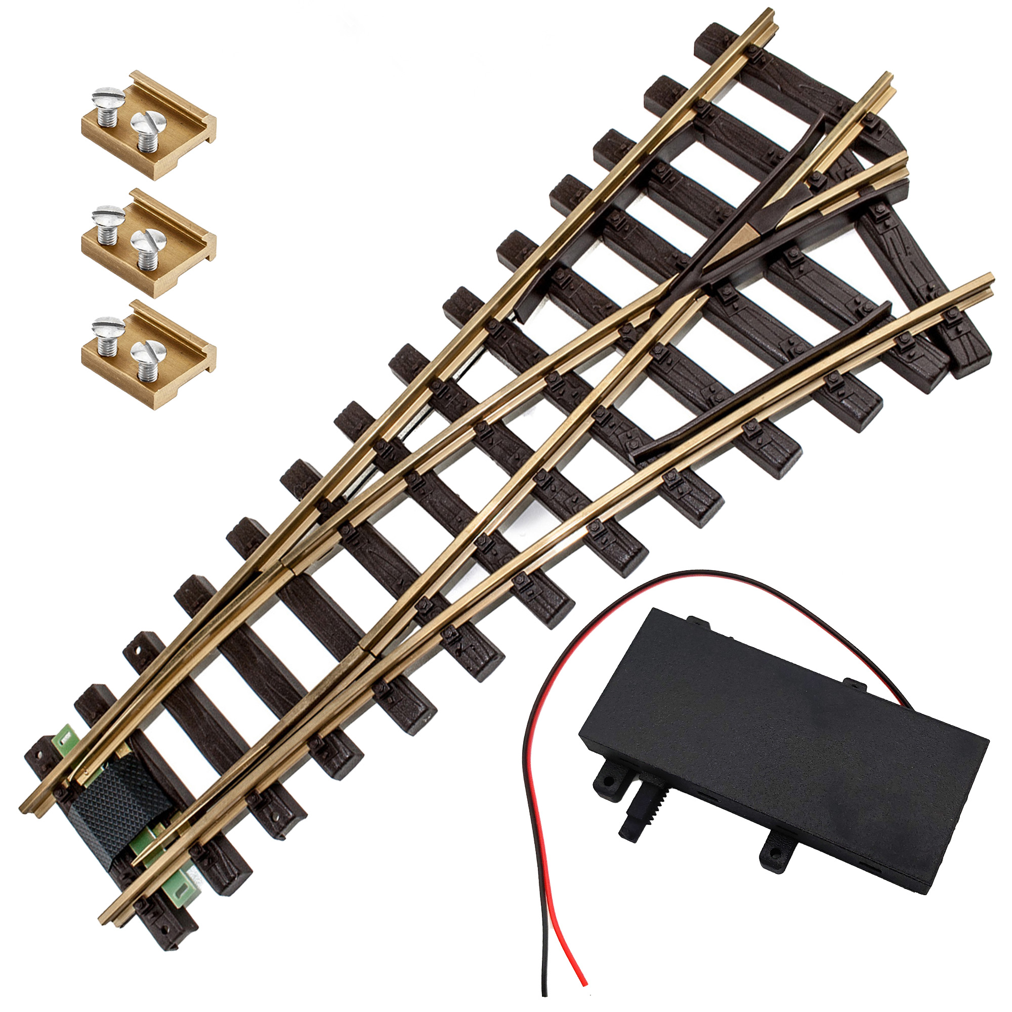 Weiche rechts Set Messing R 90 cm mit TL Weichenantrieb ML-Train 8930007