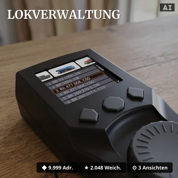 Z21 WLANMAUS newGen - Digitales Steuergerät für Spur G Gartenbahn - Roco 1008001 - Lokverwaltung