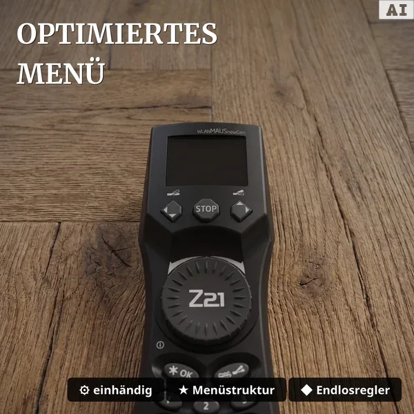 Z21 WLANMAUS newGen - Digitales Steuergerät für Spur G Gartenbahn - Roco 1008001 - Optimiertes Menü