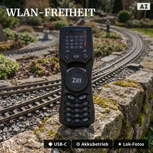 Z21 WLANMAUS newGen - Digitales Steuergerät für Spur G Gartenbahn - Roco 1008001 - WLAN-Freiheit